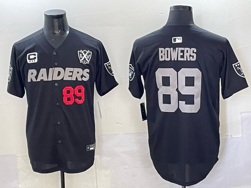 Men Oakland Raiders #89 Bowers Black Nike 2025 Limited NFL Jersey 002